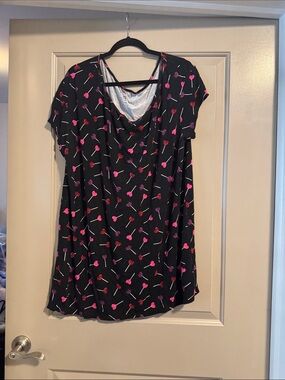 torrid Black Chemise with Pink & Red Heart Lollipop Print